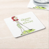 Koningin van de Groenen Kartonnen Onderzetters (Schuin)