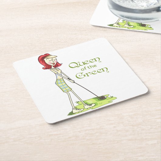 Koningin van de Groenen Kartonnen Onderzetters (Schuin)