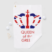 Koningin van de Groenen | Union Jack Crown Golfhanddoek (Insitu)