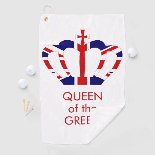 Koningin van de Groenen | Union Jack Crown Golfhanddoek (Insitu)