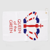 Koningin van de Groenen | Union Jack Crown Golfhanddoek (Horizontaal)
