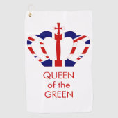 Koningin van de Groenen | Union Jack Crown Golfhanddoek (Voorkant)