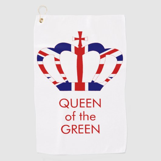 Koningin van de Groenen | Union Jack Crown Golfhanddoek (Voorkant)