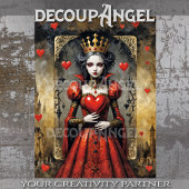 Koningin van de harten #4 Decoupage Tissuepapier