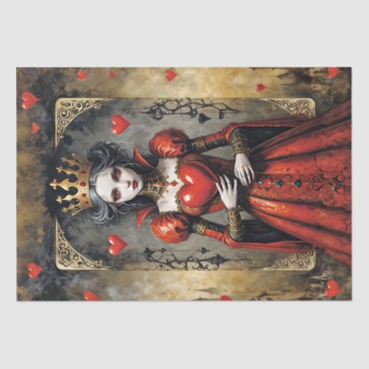 Koningin van de harten #4 Decoupage Tissuepapier (Voorkant)