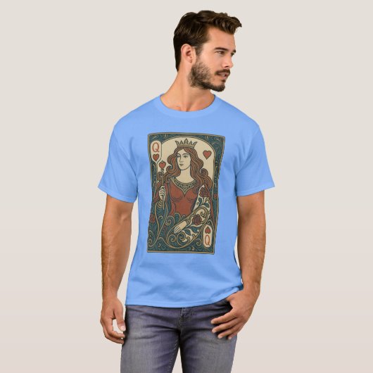 Koningin van de harten - Art Nouveau Rozenwerk Por T-shirt (Voorkant volledig)