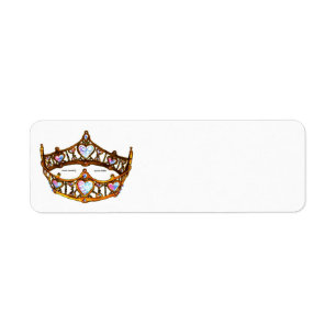 Koningin van de Harten Gold Crown Tiara white Etiket