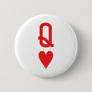 Koningin van de harten Koning van het hart koppel Ronde Button 5,7 Cm