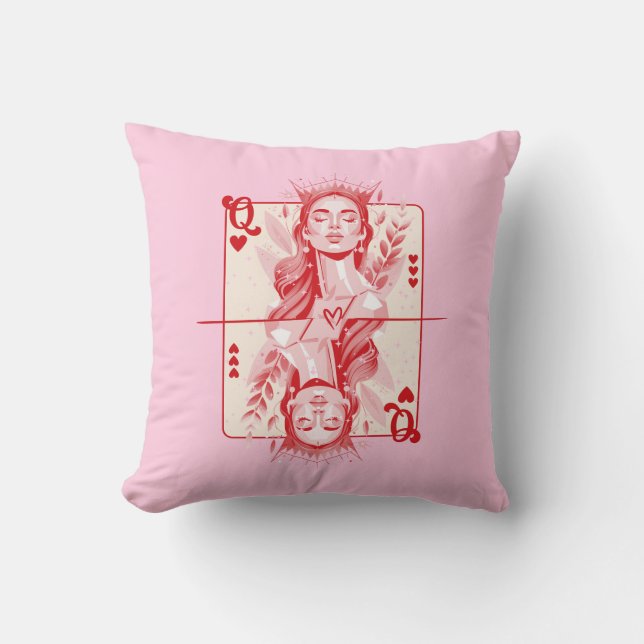Koningin van de harten Preppy Art Kussen (Voorkant)