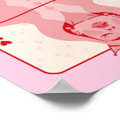 Koningin van de harten, rode en roze kunst poster (Hoek)