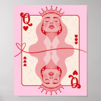 Koningin van de harten, rode en roze kunst