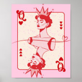 Koningin van de harten rood en roze poster (Voorkant)
