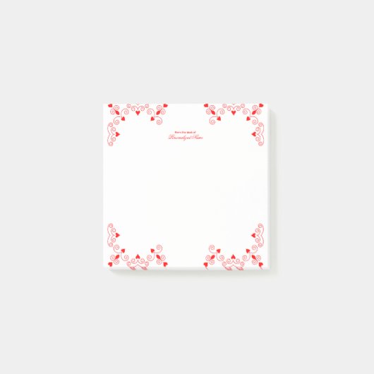 Koningin van de harten - rood post-it® notes (Voorkant)