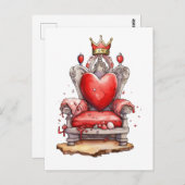 Koningin van de Harten Troon Briefkaart (Voorkant / Achterkant)