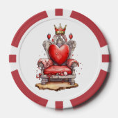 Koningin van de Harten Troon Poker Chips (Voorkant)