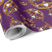 Koningin van de hartenkroon tiara royal paars gift cadeaupapier (Rol Hoek)
