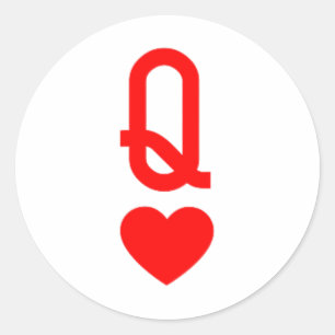 Koningin van de Heart Koning en Koningin Easy Coup Ronde Sticker