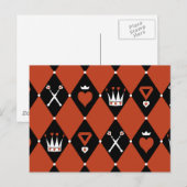 Koningin van de Hearts Royal Motifs Briefkaart (Voorkant / Achterkant)