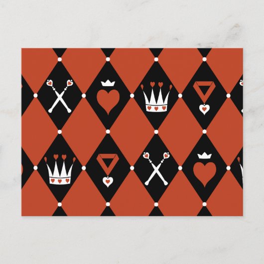 Koningin van de Hearts Royal Motifs Briefkaart (Voorkant)