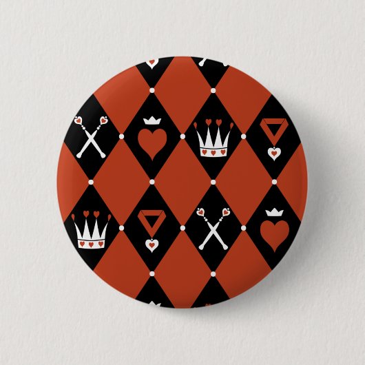Koningin van de Hearts Royal Motifs Ronde Button 5,7 Cm (Voorkant)