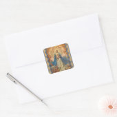 Koningin van de Hemel Baby Met Jesus & Angels Vierkante Sticker (Envelop)