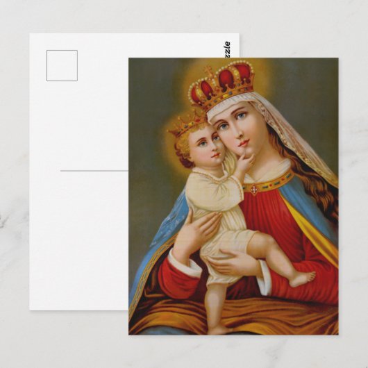 Koningin van de hemel - Gezegende Maagd Mary Baby  Briefkaart (Voorkant / Achterkant)