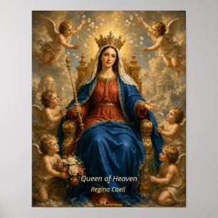 Koningin van de Hemel van de Gezegende Maagd Maria Poster