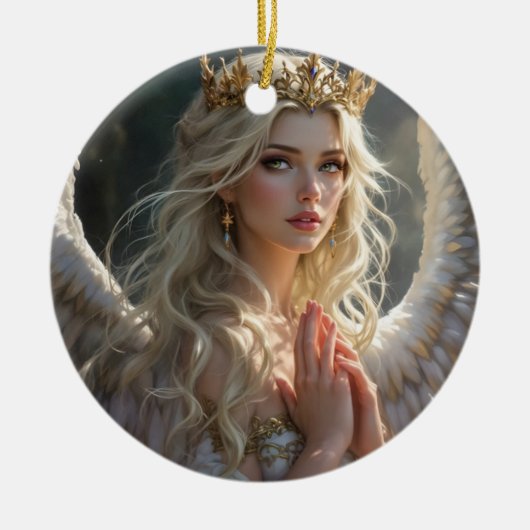 Koningin van de Hemelse Dageraad Keramisch Ornament (Voorkant)