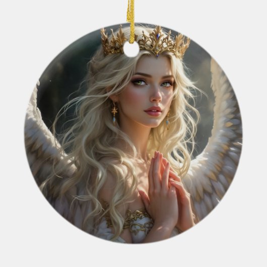 Koningin van de Hemelse Dageraad Keramisch Ornament (Achterkant)