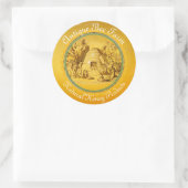 KONINGIN VAN DE HONING IN SKEP/BEEKEEPER Cirkel Ronde Sticker (Tas)