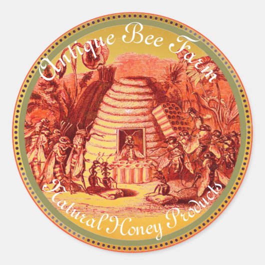 KONINGIN VAN DE HONING IN SKEP/BEEKEEPER Cirkel Ronde Sticker (Voorkant)