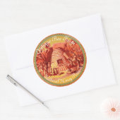 KONINGIN VAN DE HONING IN SKEP/BEEKEEPER Cirkel Ronde Sticker (Envelop)
