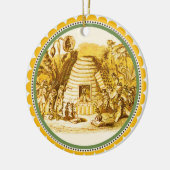 KONINGIN VAN DE HONING IN SKEP/BEEKEEPER KERAMISCH ORNAMENT (Links)