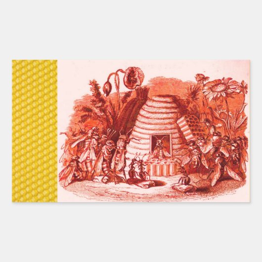 KONINGIN VAN DE HONING IN SKEP/BEEKEEPER RECHTHOEKIGE STICKER (Voorkant)