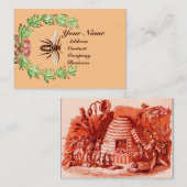 KONINGIN VAN DE HONING IN SKEP/BEEKEEPER VISITEKAARTJE (Voorkant / Achterkant)