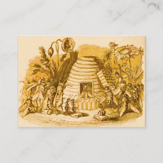 KONINGIN VAN DE HONING IN SKEP/BEEKEEPER VISITEKAARTJE (Achterkant)