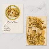 KONINGIN VAN DE HONING IN SKEP/BEEKEEPER VISITEKAARTJE (Voorkant / Achterkant)