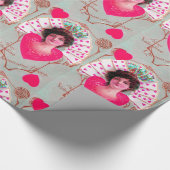 KONINGIN VAN DE HOORZITTEN, Roze Fuchsia Valentijn Cadeaupapier (Hoek)