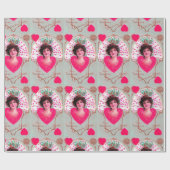 KONINGIN VAN DE HOORZITTEN, Roze Fuchsia Valentijn Cadeaupapier (Vlak)