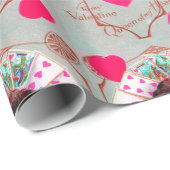 KONINGIN VAN DE HOORZITTEN, Roze Fuchsia Valentijn Cadeaupapier (Rol Hoek)