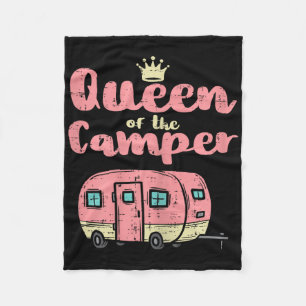Koningin Van De Kampeerwagen Cute Camping Bus Kamp Fleece Deken