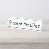 Koningin van de Kantoor Bureau Naambordje (Voorkant)