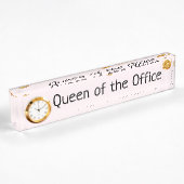 Koningin van de Kantoor met Glitter Naambordje