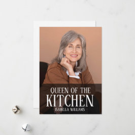 Koningin van de Keuken Bewerkbare Foto Naam Ontwer Feestdagenkaart