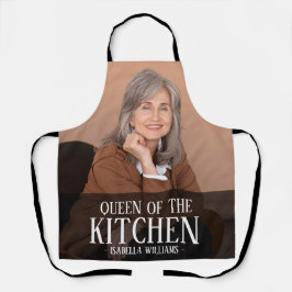 Koningin van de Keuken Bewerkbare Foto Naam Ontwer Schort