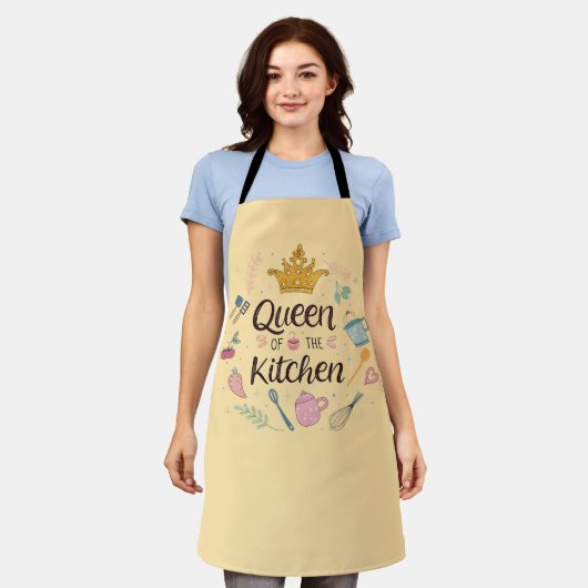 Koningin van de Keuken Charmerend Design Schort (Gedragen)