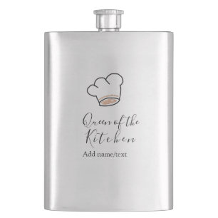 Koningin van de keuken chef koken voeg naam kroon  flacon