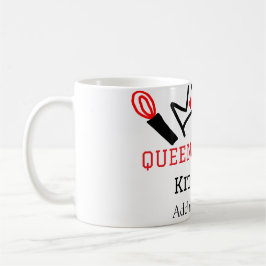 Koningin van de keuken chef koken voeg naam kroon koffiemok