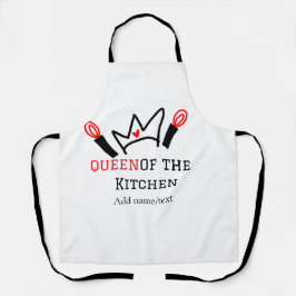 Koningin van de keuken chef koken voeg naam kroon schort