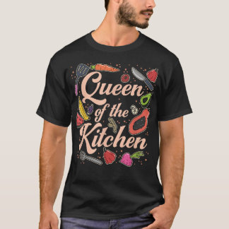 Koningin van de keuken, koken, vrouwen, grappighei t-shirt
